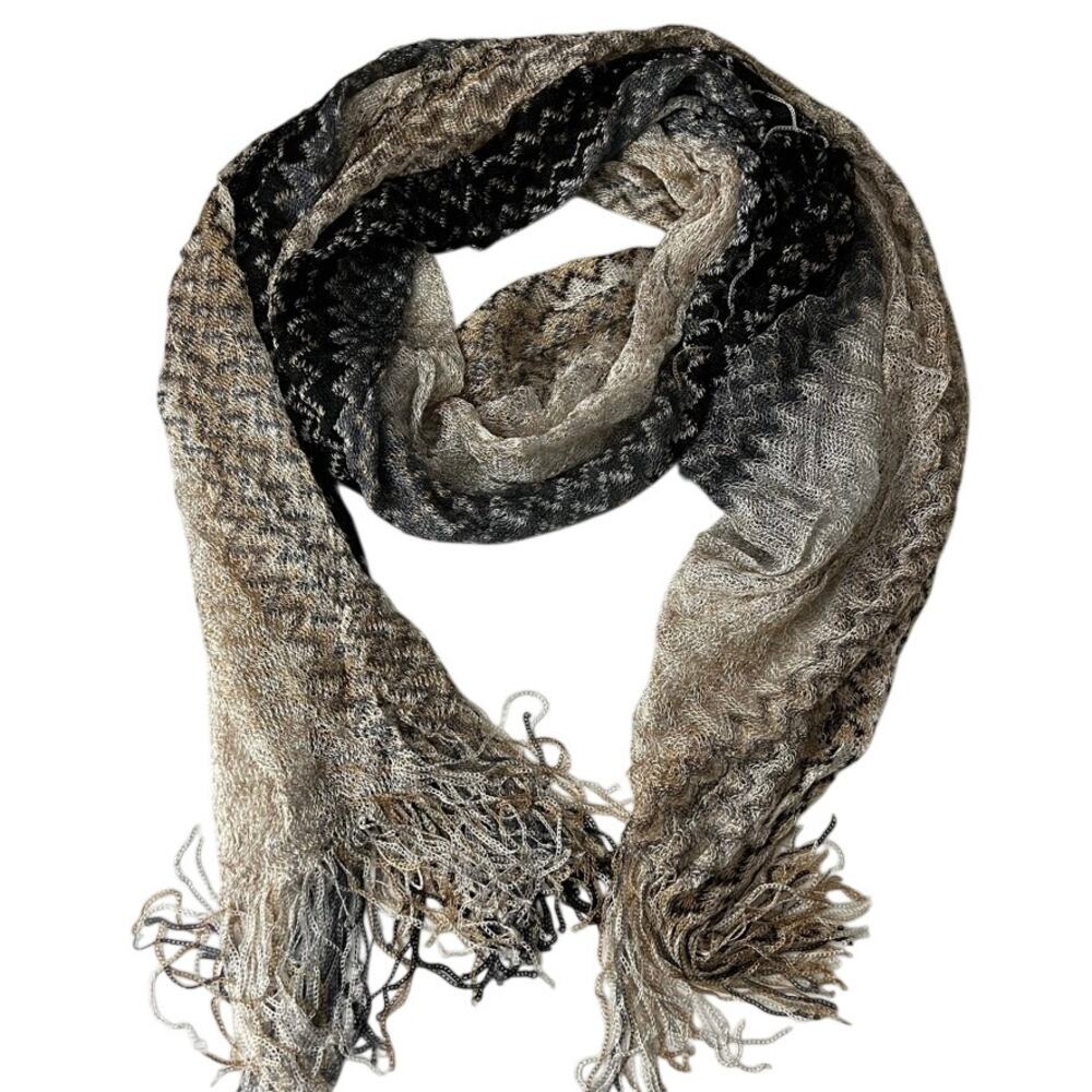 Missoni Fringe Zig Zag Scarf Fringe